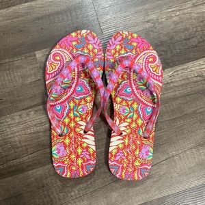 Vera Bradley floral print flip flops